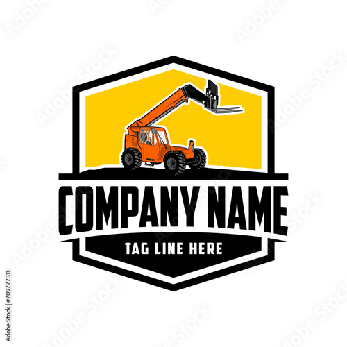 Telehandlers Forklifts logo vector image