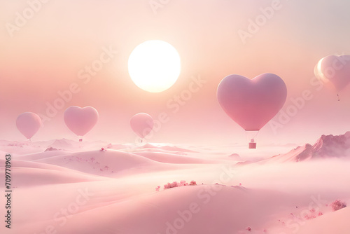 soft and romantic cloudy atmosphere , pink clouds