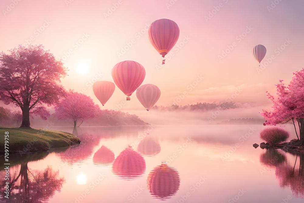Obraz premium soft and romantic cloudy atmosphere , pink clouds