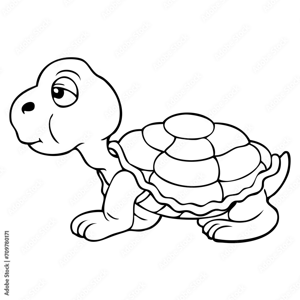 Obraz premium turtle line vector illustration