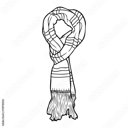 scarf line vector illustration