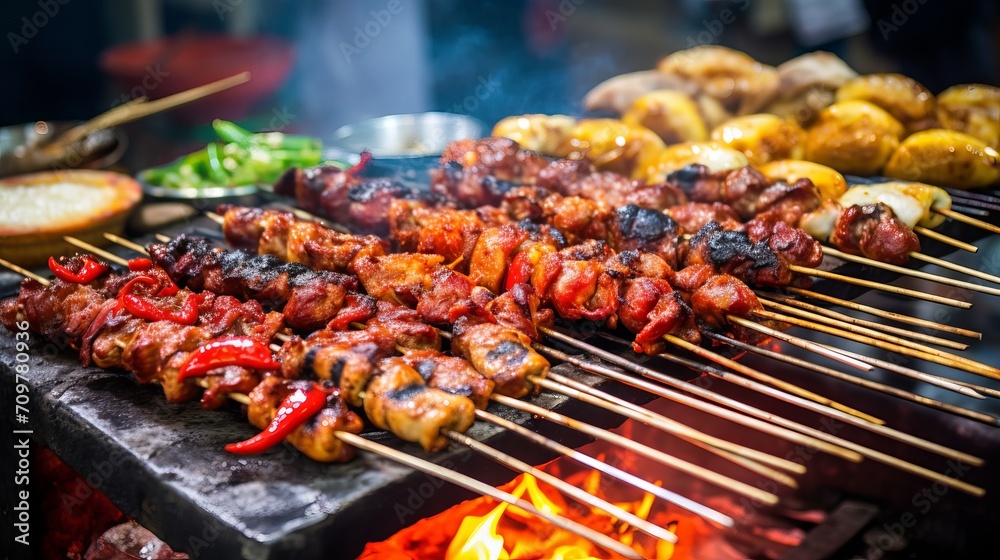 Street cuisine snacks are becoming increasingly popular in Vietnam, particularly among the younger population. They consist of mixed meats, fish, and veggies that are barbecued over a stove.