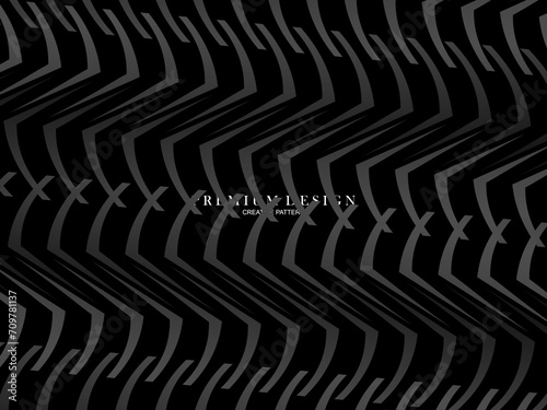 Black abstract background design. Modern wavy lines  guilloche curves  pattern in monochrome colors. Premium line texture for banner  business card  business background. Dark horizontal vector templat