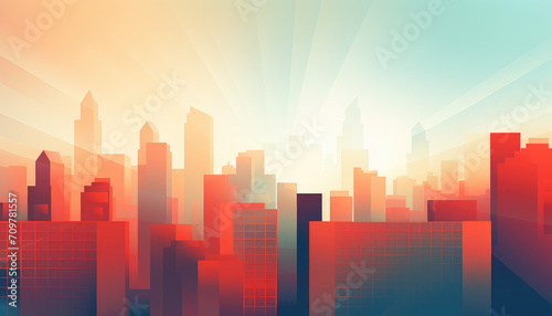 Abstract minimalistic city background photo