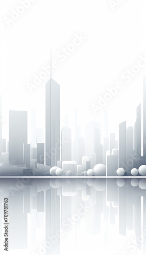 Abstract minimalistic white city background