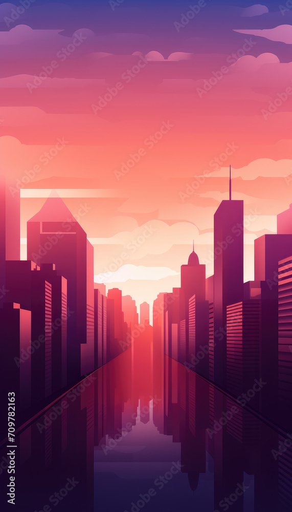 Abstract minimalistic city background