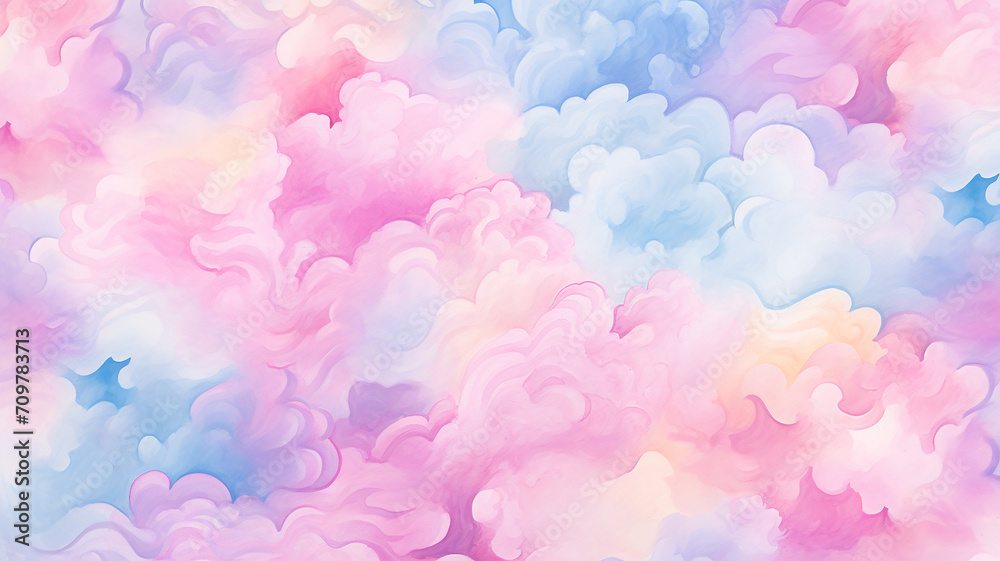 Fototapeta premium cotton candy watercolor pattern