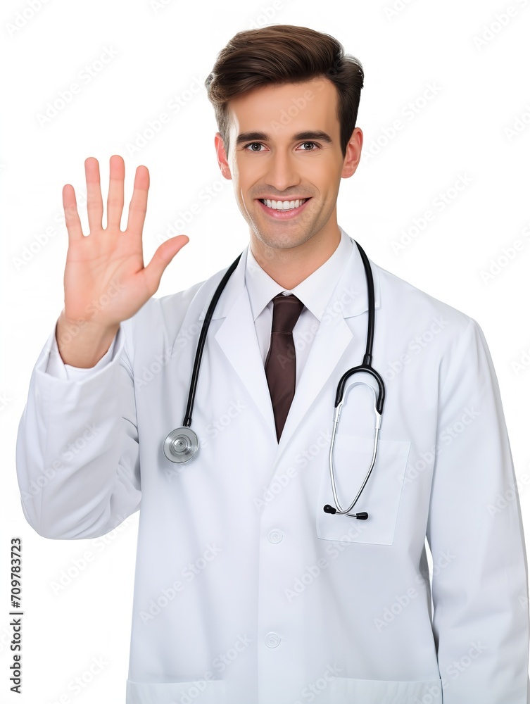 Male Doctor Consulting in Clinic, AI Generated Male Doctor Consulting in Clinic, AI Generated