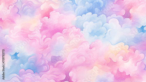 cotton candy watercolor pattern photo