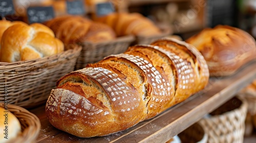 Freshly Baked Artisan Bread Display