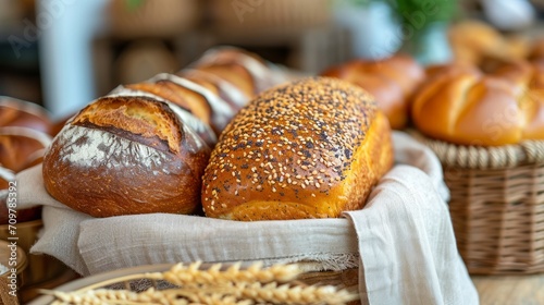 Freshly Baked Artisan Bread Display