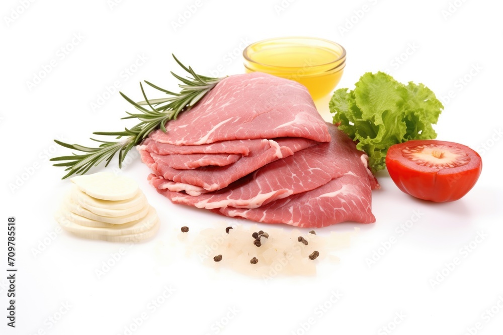 layered beef taco ingredients isolated on white background layered beef taco ingredients isolated on white background