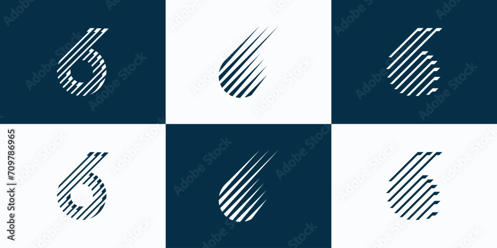 Collection of abstract number 6 vector logo designs Collection of abstract number 6 vector logo designs