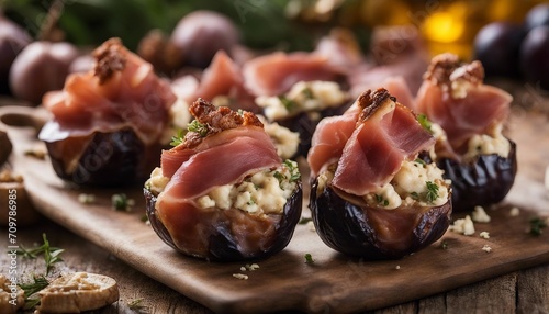  Fichi al Forno con Prosciutto e Gorgonzola, baked figs wrapped in prosciutto and stuffed with Gorgon photo
