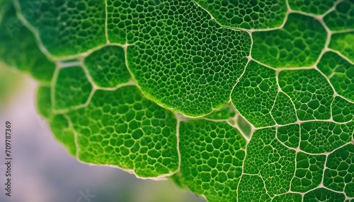 Plant Cells, with their rigid cell walls and chloroplasts, displaying a structured, grid-like patter photo