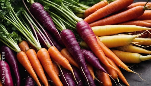 Rainbow Carrots, available in shades of purple, red, orange, yellow, and white, adding a colorful 