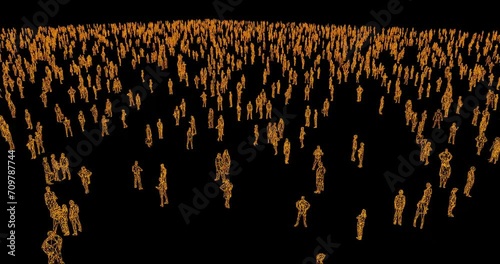 human figures as crowd for society or social issues photo