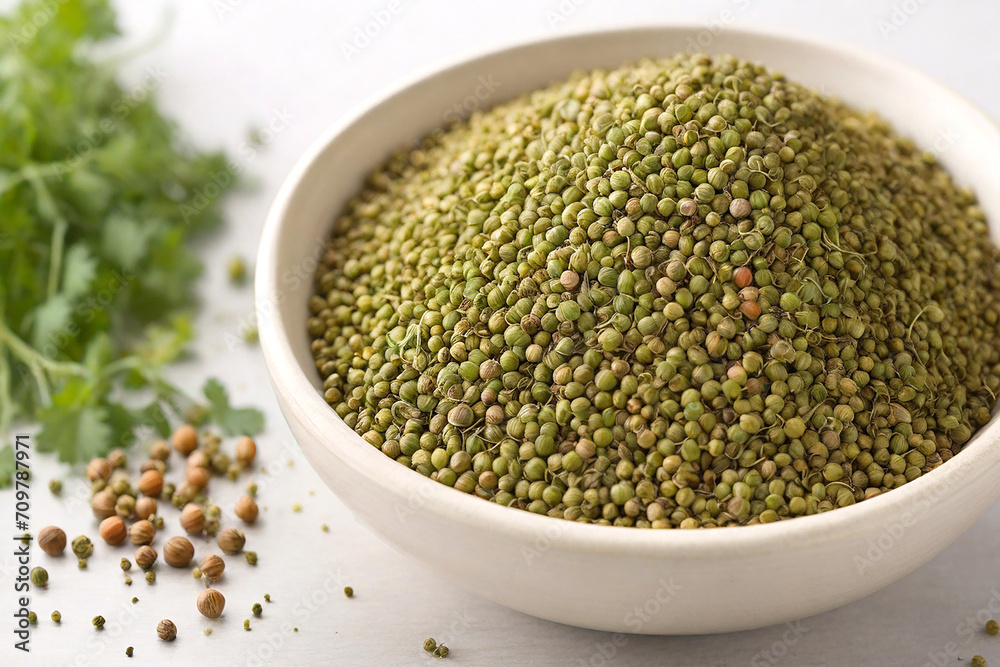 Whole and ground coriander isolated on transparent background Whole and ground coriander isolated on transparent background