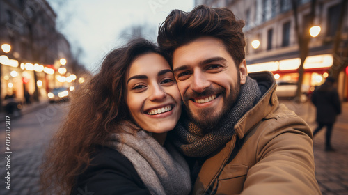 A happy couple taking a selfie together, radiating joy and love on Valentine's Day © Oleksandr
