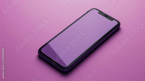 realistic purple phone screen mockup 