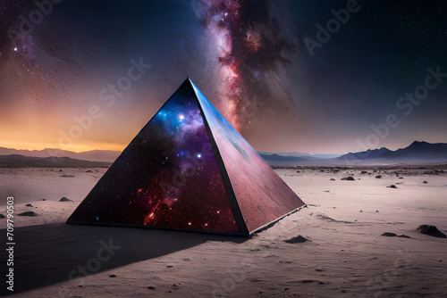 surreal outer space giant pyramid   glowing nebulas    mystical conspiracy