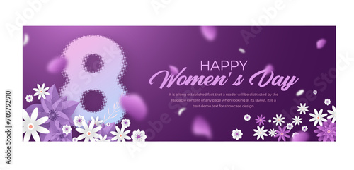 International Women's day illustration, March 8 Women's Day banner or background template