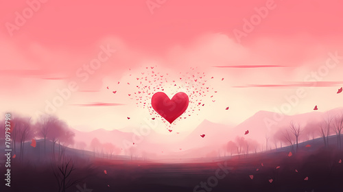 Romantic heart-shaped Valentine's Day background, symbolizing Valentine's Day, wedding, love