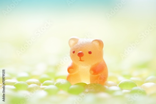 single gummy bear enlarged with macro lens