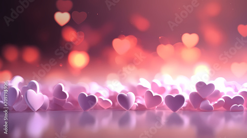 Valentine's Day, love and romance background, background with heart shapes © Derby