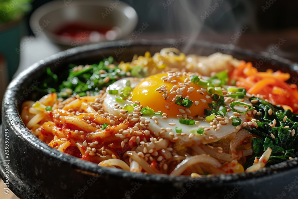 Close-up Korean Food Bibimbap