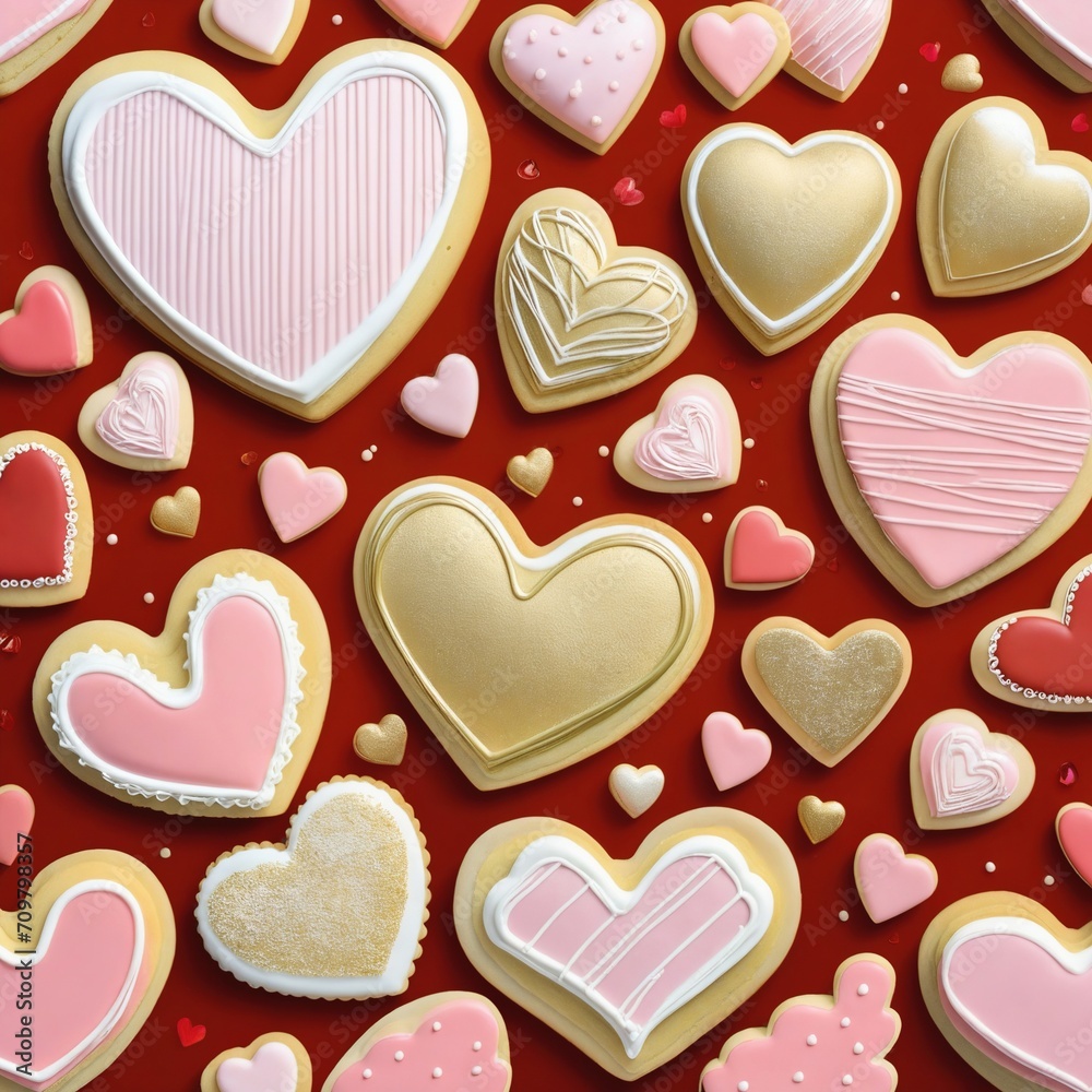 Obraz premium Heart shaped desserts - Valentine's Day theme