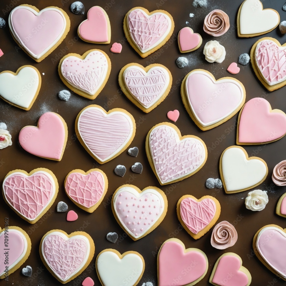 Obraz premium Heart shaped desserts - Valentine's Day theme