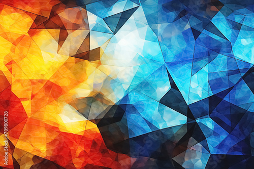 Abstract colorful triangular background for your design. Generative Ai