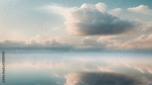 Beautiful Sky with Clouds Over Sea and Lake at Sunset