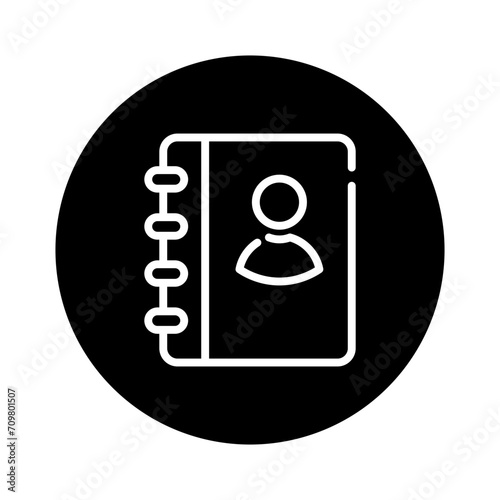 Contact address book icon.