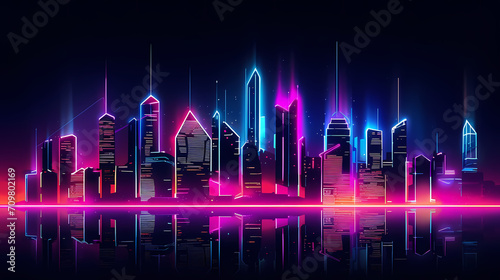 Abstract geometric lines background, technological lines background and light effects, 3D rendering