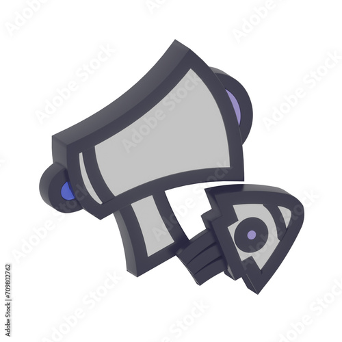 3D Digital Marketing Icon with Transparent Background