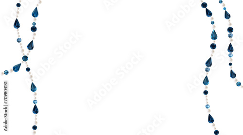 Pearl. Gems. Decoration. Diamonds. Abstract background. Jewelry. Hanging crystals. Vector illustration. Brilliant.