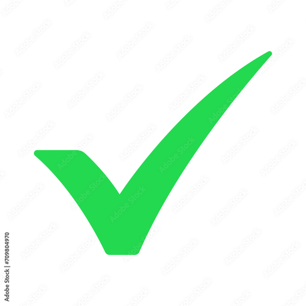 Green check mark icon. Green check mark icon.