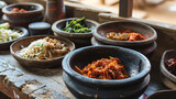 korean chopping bowl. Korea, Fermenting, Tradition, Food, Indoors. AI Generative