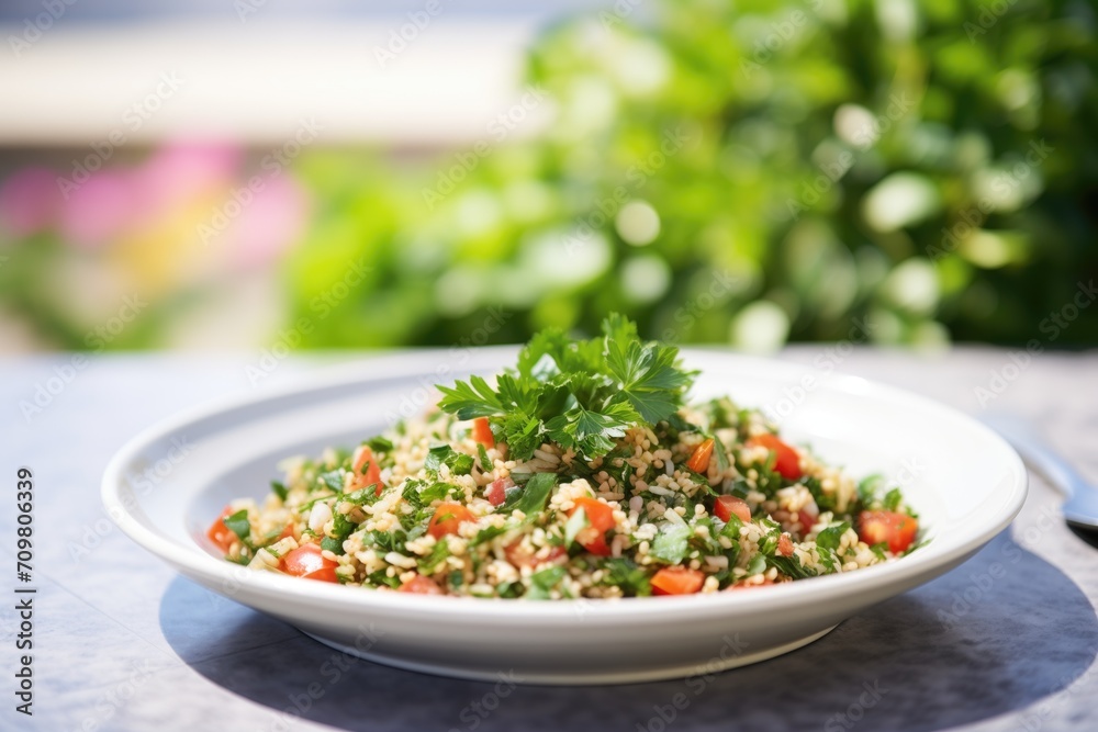vegan tabbouleh with fresh parsley and tomato vegan tabbouleh with fresh parsley and tomato