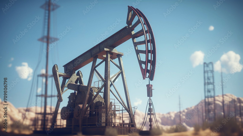 Petroleum concept. Oil pump rig. Oil and gas production. Oilfield site. Pump Jack are running. Petroleum concept. Oil pump rig. Oil and gas production. Oilfield site. Pump Jack are running.