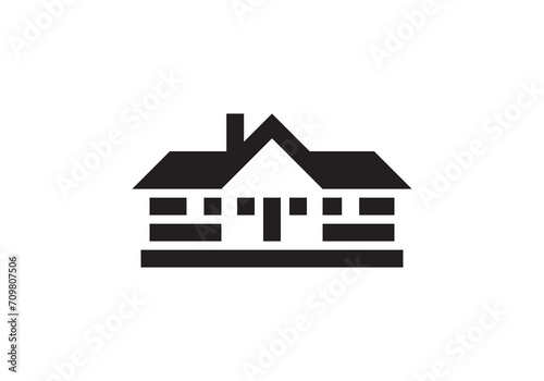 building home icon vector logo illustration on white background