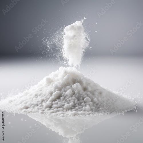 Baking soda, Sodium bicarbonate isolated on white background photo