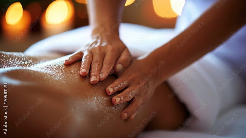 custom made wallpaper toronto digitalSpa massage and back treatment for relaxation and tranquility. Close-up kinesitherapy session for attractive middle-aged female patients