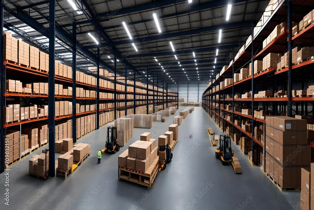 This realistic portrayal captures the functionality and systematic precision of the warehouse environment. This realistic portrayal captures the functionality and systematic precision of the warehouse environment.