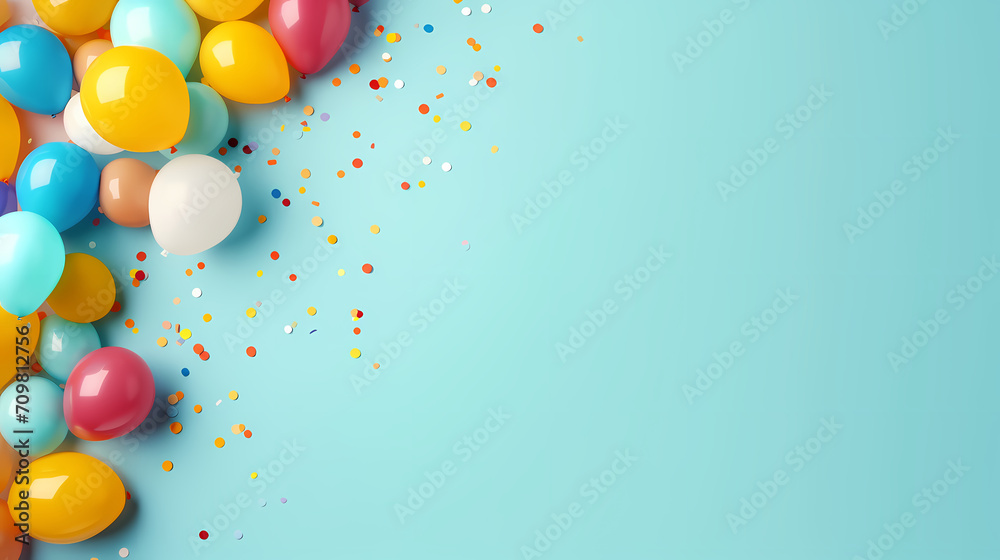 Party balloons, birthday decoration background, anniversary, wedding, holiday with space for text Party balloons, birthday decoration background, anniversary, wedding, holiday with space for text