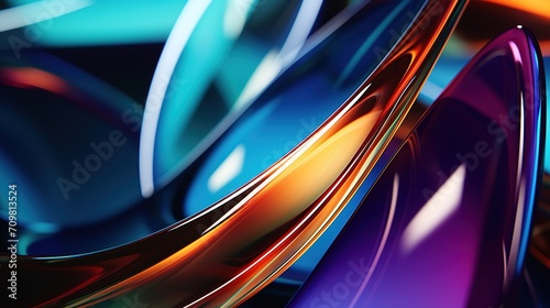 Colorful abstract neon background. Colorful glass curve background. Abstract curves for wallpaper.