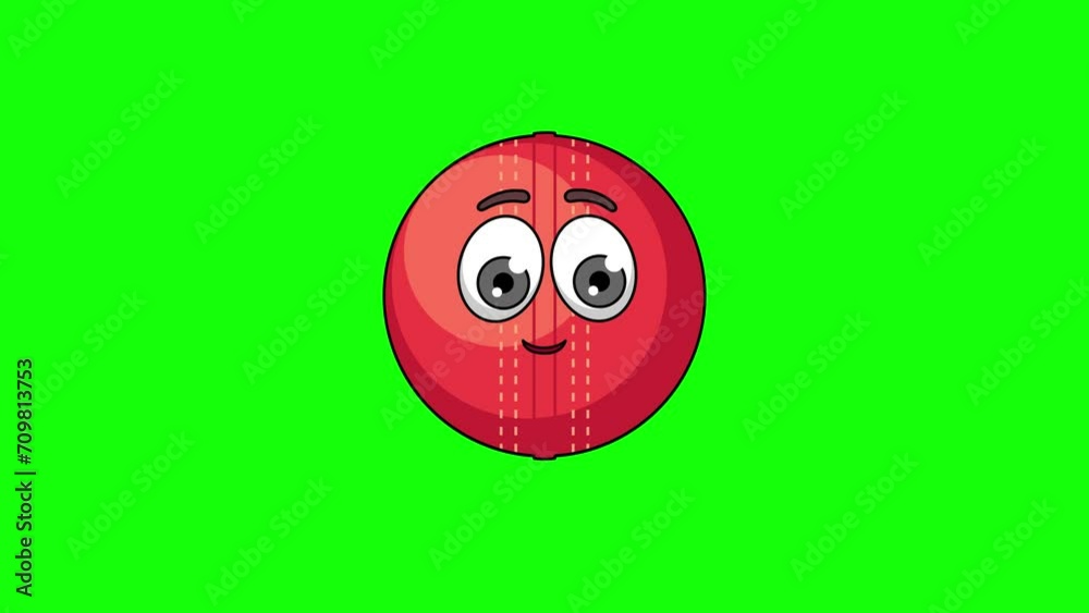 cricket ball cartoon character with a saluting face, emoji emoticon animation cricket ball cartoon character with a saluting face, emoji emoticon animation