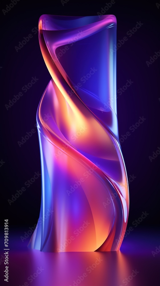 Naklejka premium Abstract colorful 3d wave background. Abstract phone wallpaper. Abstract silk flow.